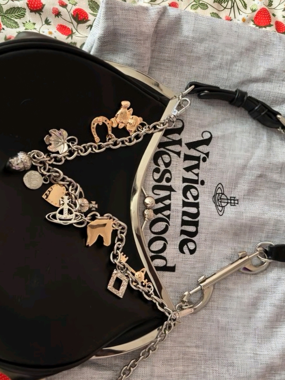 Vivienne Westwood Black Bag with Gold Frame